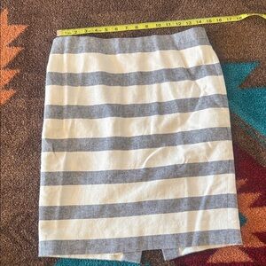 J. Crew Gray and Cream Striped Skirt